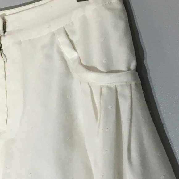 White Circle Mini Skirt Swiss Dot Eyelet Kawaii Lolita Swing Twirly Feminine - Picture 5 of 11